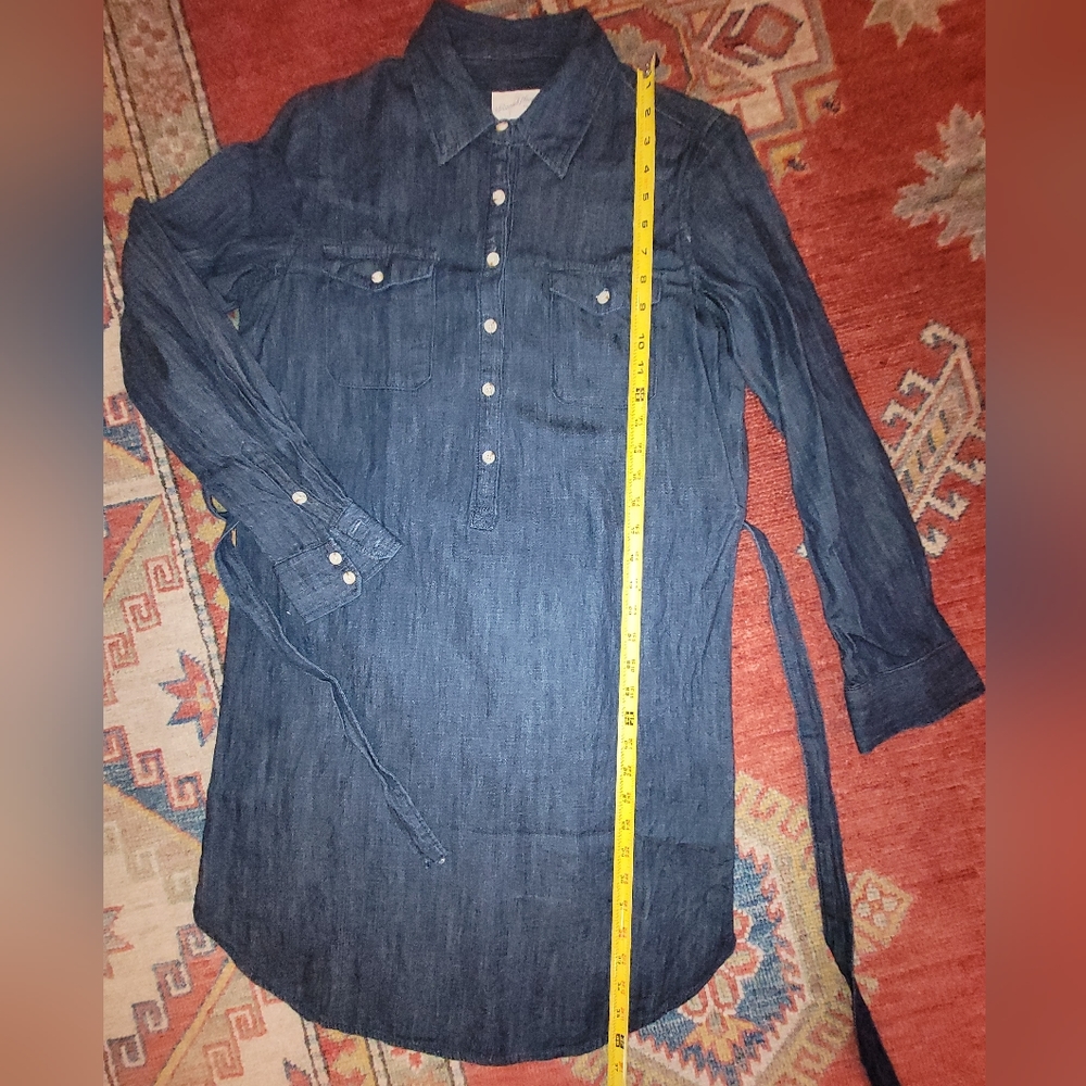 Cute "Universal Thread" Lightweight Blue Denim Shirt Dress w/belt, XS - Picture 8 of 8